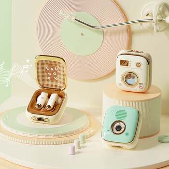 ROCK蓝牙耳机无线半入耳式降噪通话运动游戏跑步超长续航大电量无损音质可爱小巧情人节生日礼物米白