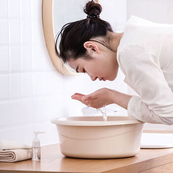 茶花塑料盆 大号洗脸盆 学生宿舍洗衣服洗脚宝宝足浴盆33cm