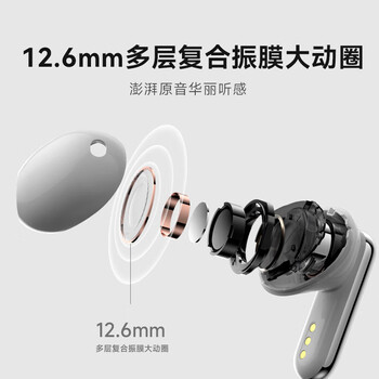 科大讯飞录音降噪会议耳机iFLYBUDS 2冷霜白 半入耳新品 主动降噪 同传听译 AI会议助理苹果华为通用