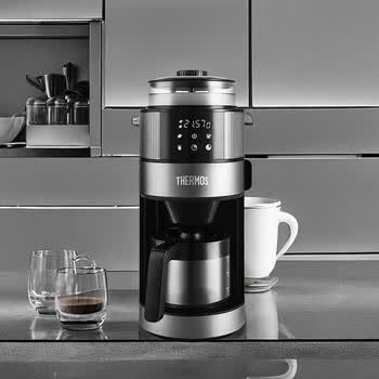 膳魔师(THERMOS)美式咖啡机 全自动研磨一体 家用小型现磨咖啡机 滴滤式豆粉双用智能预设EHA-3461E 膳魔师(THERMOS)美式咖啡机 全自动研磨一体 家用小型现磨咖啡机 滴滤式豆粉双用智能预设EHA-3461E