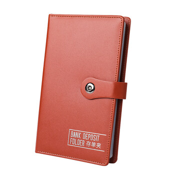 递乐存单收纳本存单票据夹存单夹汇票支票专用发票身份证驾驶证多功能卡升级款24页磁扣70892棕色