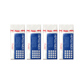 派通（Pentel ）高聚物集屑橡皮 学生儿童制图橡皮擦 ZEH05 白色 4块装