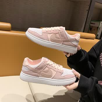 nike耐克女鞋小白鞋女新款影子灰运动女百搭板鞋aj空军一号 粉红色