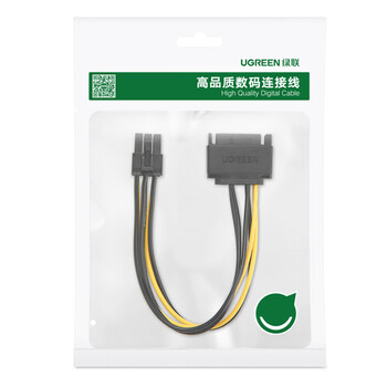 绿联显卡电源线 适用台式主机机箱sata电源供电转接线 15p转6p反向电源连接线 15针转6PIN转换头 50943 绿联显卡电源线 适用台式主机机箱sata电源供电转接线 15p转6p反向电源连接线 15针转6PIN转换头 50943