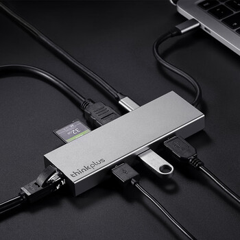 ThinkPad联想Type-C扩展坞USB-C转HDMI转接器USB分线器RJ45千兆网口华为小米苹果笔记本拓展坞转换器LC08