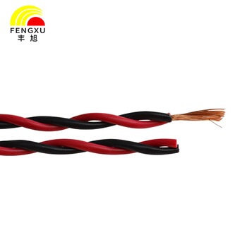 丰旭 国标RVS2*0.5平方双绞花线 铜芯软花线 消防线 户外接灯线 FX-RVS2*0.5 红黑 100米