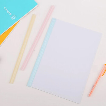 国誉(KOKUYO)A4抽杆文件夹拉杆夹淡彩曲奇学生办公易压杆抽杆夹拉杆夹  粉/蓝/黄各1个 WSG-FUC760MX