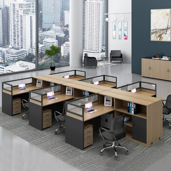 现代财务办公桌办公室屏风工位隔断卡座员工桌职员桌办公家具 f型双人