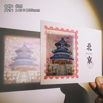 优学库透光明信片复古文艺光影透卡高颜值女孩学生读书页 天坛 伴手礼