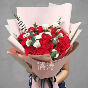 儒涛玫瑰花束鲜花速递生日礼物送女生日照临沂德州滨州菏泽郑州花店 B-19朵红玫瑰鲜花
