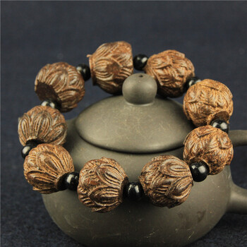 特价多款皮黑木雕刻佛头佛珠手链 男女通用手串饰品 开运手饰 莲花