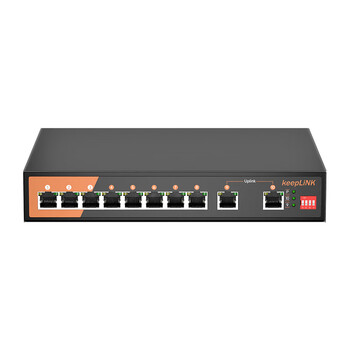 keepLINK KP-9000-10GP/AC10口全千兆PoE交换机分线器分流器分离器120W