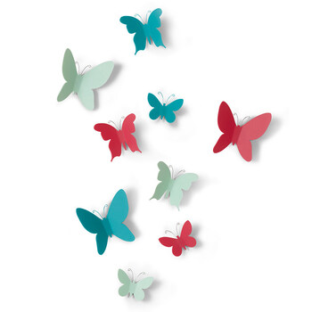 【领券减】新款ubra进口3d立体温馨墙贴仿真蝴蝶墙壁装饰可移除贴画