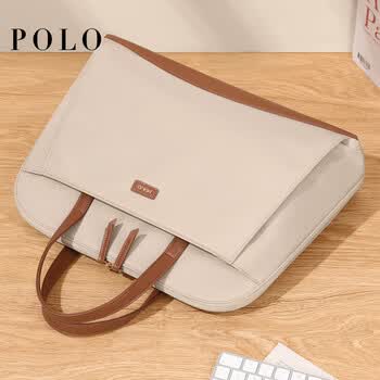POLO电脑包女15.6英寸苹笔记本手提包女士公文包单肩斜挎包生日礼物