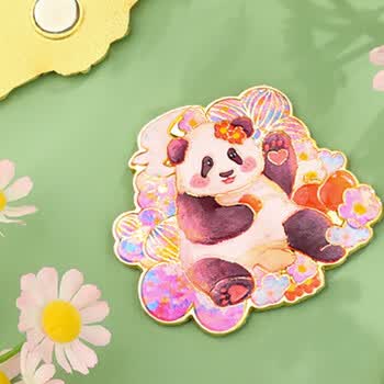 优学库可爱磁贴熊猫冰箱贴硅胶软磁性贴卡通国宝3D立体冰箱装饰贴福宝夏季入职礼品