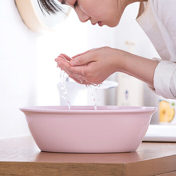 茶花塑料盆 抗菌洗脸盆洗屁屁盆婴儿新生儿脸盘圆盆颜色随机