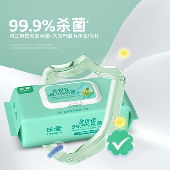珍爱卫生湿巾 99.9%杀菌清洁湿纸巾80片*12包