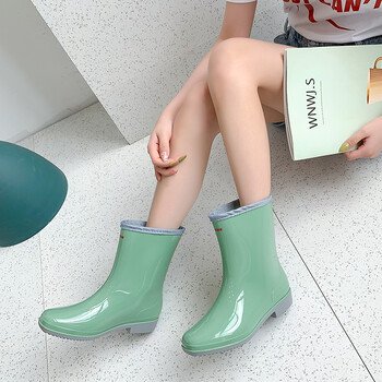 陈新夏季雨鞋女成人中筒时尚外穿防水鞋女士加绒胶鞋套鞋厨房水鞋洗车