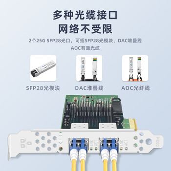 EB-LINK intel E810芯片PCI-E X8 25G双口多模光纤网卡双端口服务器网卡网络适配器支持RDMA