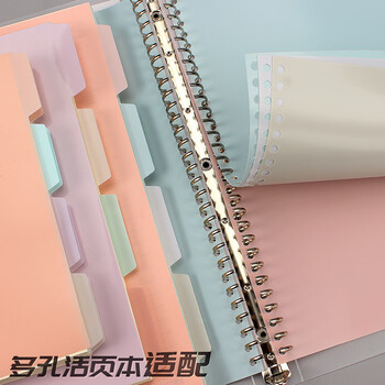 文谷（Wengu）B5分隔页纸26孔分类标签笔记本记事本隔页纸索引纸开学文具手账替芯活页纸办公通用4张每包B5-4P