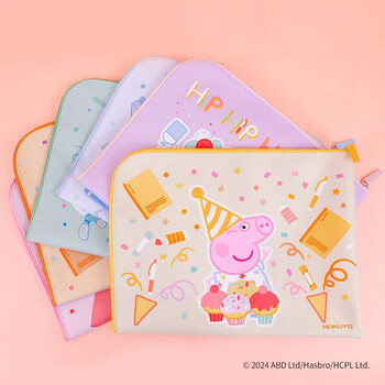 国誉(KOKUYO)小猪佩奇联名系列学生科目分类文件袋拉链袋科目袋 黄色 1个 WSG-KU7MK11-3