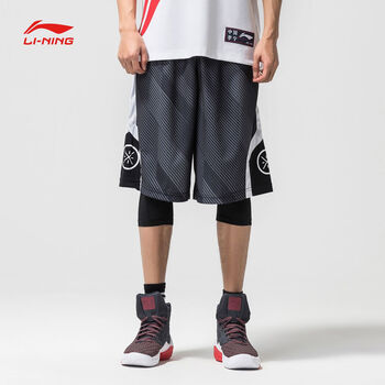 李宁篮球短裤男夏季新款反伍速干宽松韦德之道美式训练运动五分裤