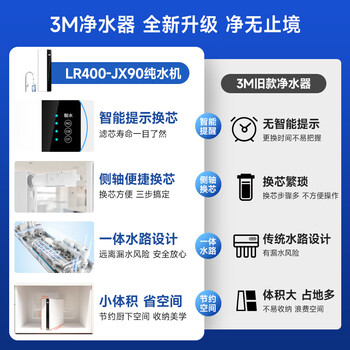 3M净水器家用净水机智能直饮RO反渗透过滤器 400G净饮机无桶大通量纯水机 LR400-JX90 