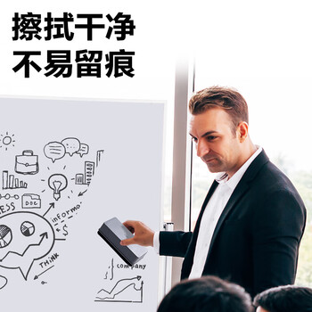 得力（deli）【开学文具】112*56*40mm白板擦背面磁性吸附黑板擦绒布布料 时尚办公板擦白板配件随机白板笔板擦