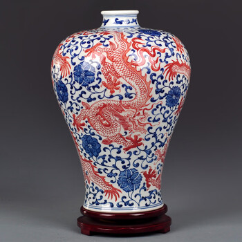 釉里红龙纹梅瓶品牌及商品- 京东