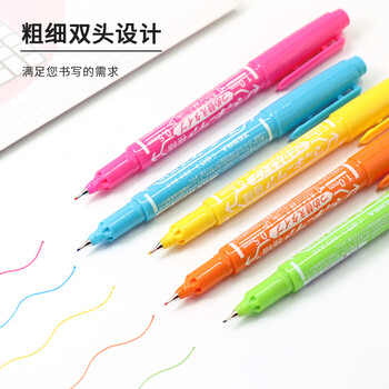 斑马牌（ZEBRA）YYTS5红色油性记号笔粗细双头速干笔学生美术绘图画勾线签字笔高颜值办公文具 10支