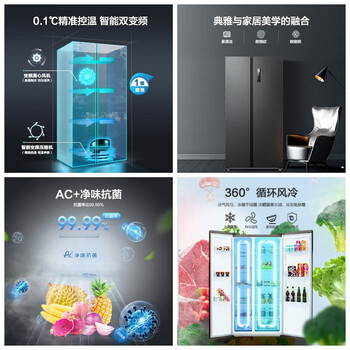 美菱冰箱 435升对开门家用 一级能效风冷无霜变频净味-32度速冻【企业采购】/BCD-435WPCX	
