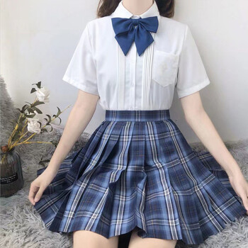 【jk制服官方】惆怅深海 原创设计jk制服格裙半身短裙学院格裙日系