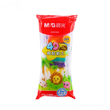 晨光（M&G）12色超轻粘土AKE03986无毒彩泥黏土橡皮泥4D儿童手工DIY橡皮泥玩具袋装手工好物