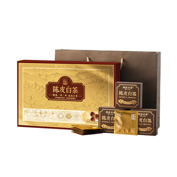 澜沧古茶2021年陈皮白茶新会陈皮云南贡眉礼盒180g送礼单泡装高山白茶