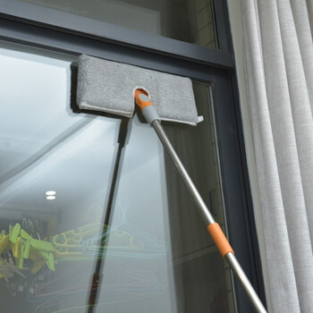 千喜丽加长杆擦墙面墙砖墙壁厨房瓷砖拖把天花板清洁神器家用擦顶棚