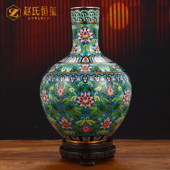 景泰蓝铜花瓶- 京东