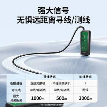 绿联网络寻线仪 支持POE/60V耐压 多功能网线电话网络对线测线仪巡线仪 交换机寻线器测试仪套装抗干扰
