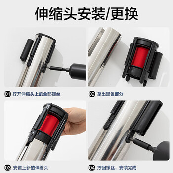 惠象隔离带伸缩带 警戒线 一米线栏杆 排队护栏 伸缩围栏警示带防护栏 不锈钢3m