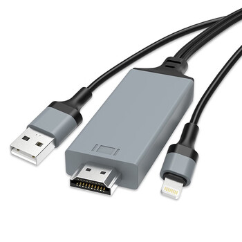 连拓 苹果手机投屏线iPhone13/12 Lightning转HDMI高清连接线 ipad同屏线 电视显示器投影仪视频投屏器