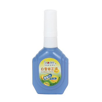 白雪（snowhite）X-18修正液18ml学生涂改液学习办公改正液多用途修正笔蓝瓶单支装