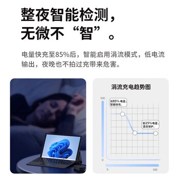 连拓 微软Surface充电器线适用laptop/book/Pro7/6/5GO平板电脑PD电源适配器线Typec转磁吸快充线