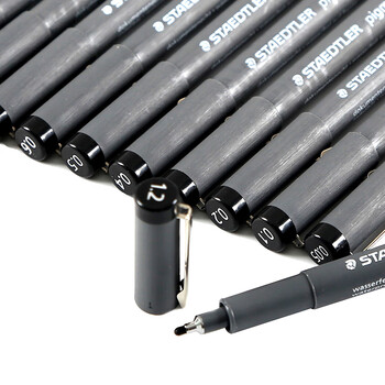 施德楼（STAEDTLER）针管笔勾线笔 0.5mm纤维头耐擦防水直液签字笔 美术绘图描线速干笔30805-9