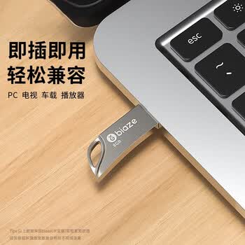 毕亚兹 16GB U盘 USB2.0 银色 小巧便携 抗震防摔 金属迷你车载电脑两用u盘优盘 UP016