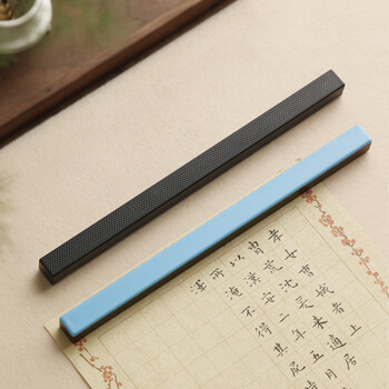 漢墨 ABS铸铁镇尺镇纸 学生初学者多功能雅黑色单支装文镇 文房四宝毛笔书法宣纸用笔架