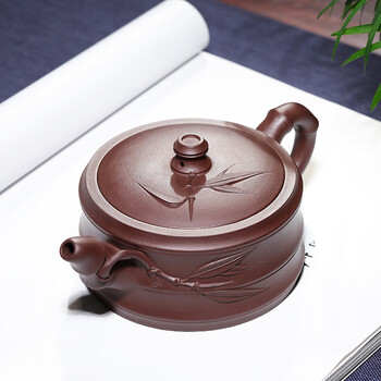 竹段透かし壺 中国茶器  宜興 茶道具 紫砂壺 紫砂急須 朱泥　新品未使用 中国茶器 宜興 茶道具 紫砂壺 紫砂急須 朱泥 新品未使用