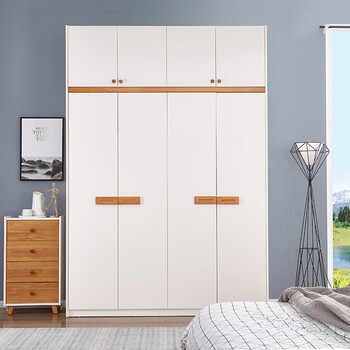 掌上明珠家居 m&z 现代简约衣柜 烤漆板木成品衣柜 主次卧室四门五门