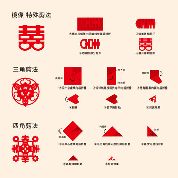 绍泽文化 2026马年新年窗花剪纸趣味十二生肖diy儿童幼儿园手工课专用线稿创意剪纸 中号 60张/170X170mm 