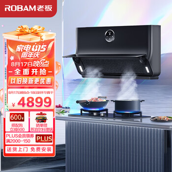 老板（Robam）灰色烟机超薄近吸聪明烟机23风量家用变频静音吸油烟机灶具燃气灶烟灶套装22D2S+57B2DY液化气
