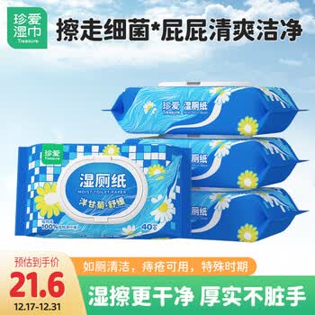 珍爱湿厕纸 卫生湿巾 屁屁私处清洁杀菌 厕所用纸40片*4包