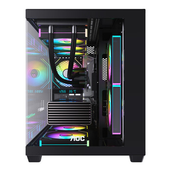AOCCG392B黑色 MATX游戏台式电脑主机箱 支持360水冷/无立柱270°海景房/9风扇位/左右分仓 AOCCG392B黑色 MATX游戏台式电脑主机箱 支持360水冷/无立柱270°海景房/9风扇位/左右分仓